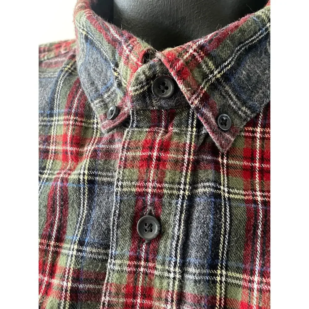L.L.Bean Plaid Flannel Shirt Men’s L Traditional Fit Button Down Winter Outdoors